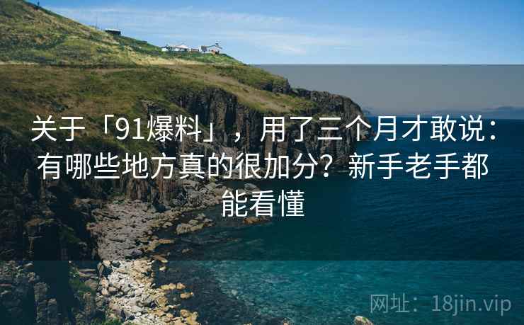 关于「91爆料」，用了三个月才敢说：有哪些地方真的很加分？新手老手都能看懂