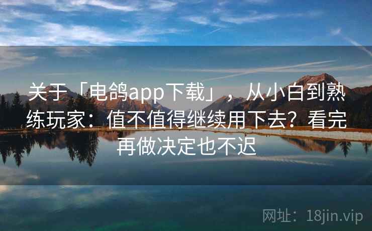 关于「电鸽app下载」，从小白到熟练玩家：值不值得继续用下去？看完再做决定也不迟