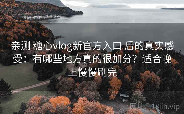 亲测 糖心vlog新官方入口 后的真实感受：有哪些地方真的很加分？适合晚上慢慢刷完